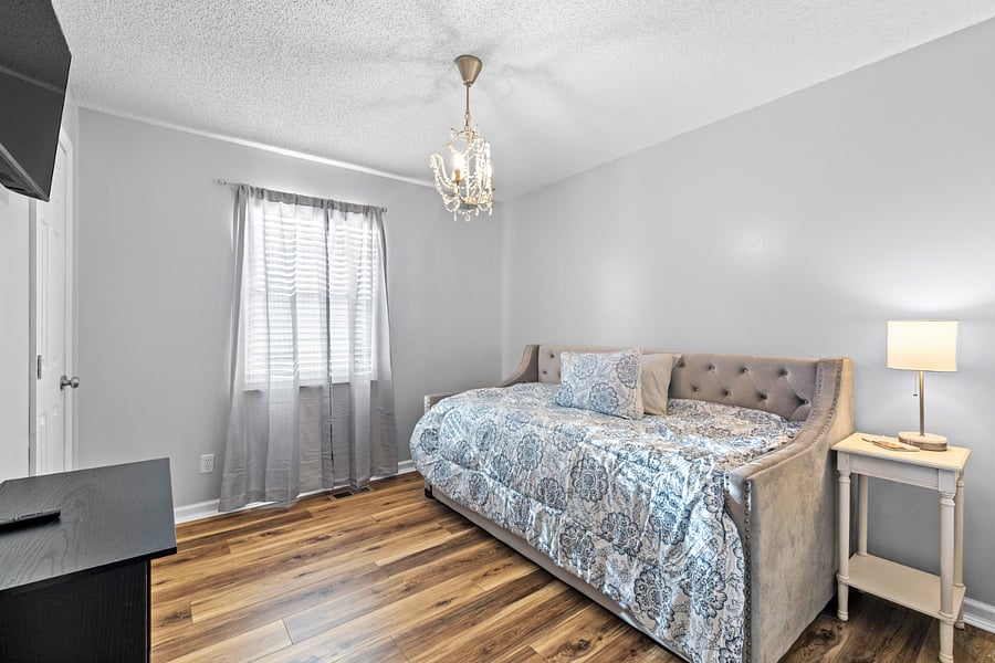 Third bedroom with twin size bed and twin size trundle.
