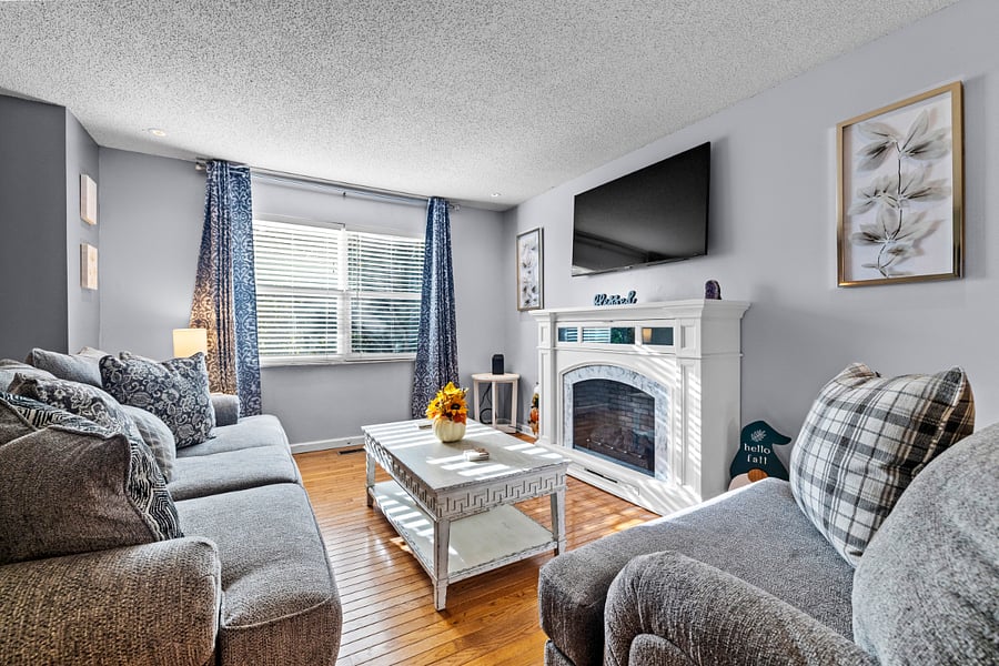 Cozy fireplace in living room