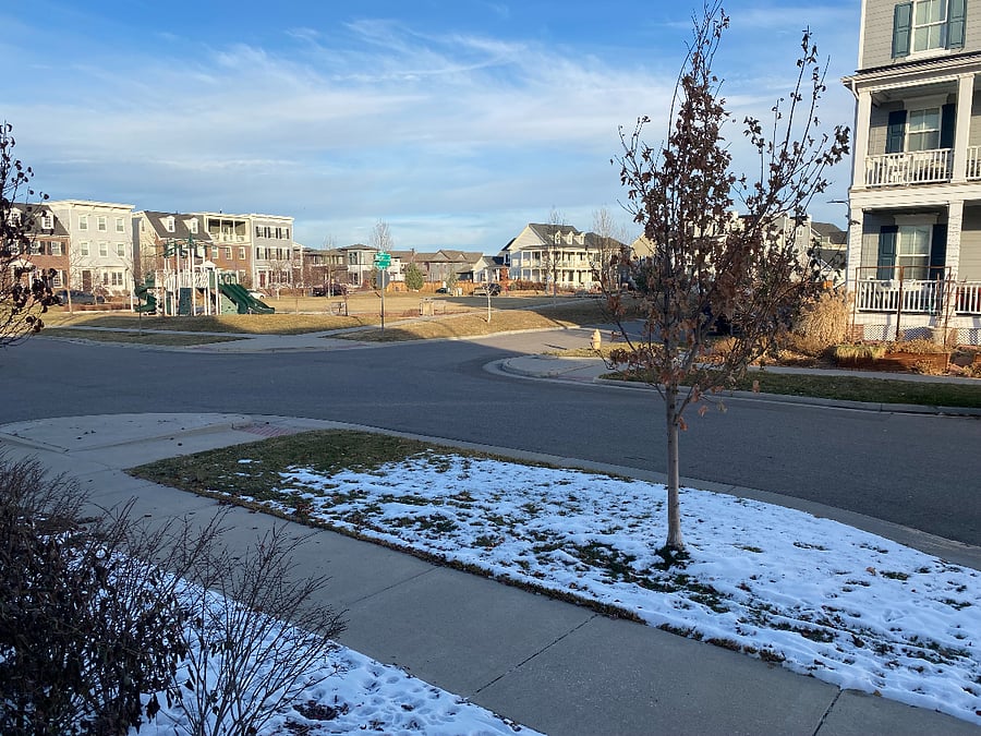 Corner lot with views of the park.