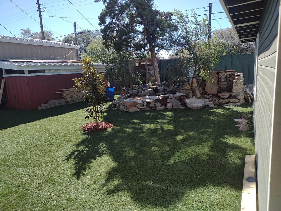 Koi pond waterfall, currently being built.