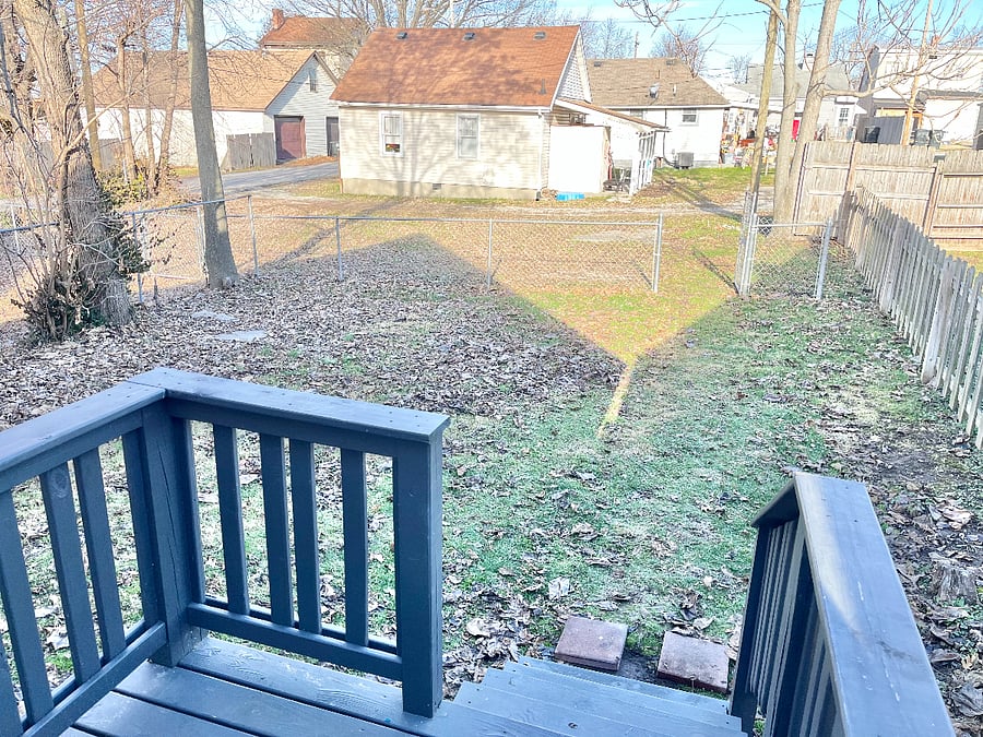 Fully fenced backyard for your furry friend.
