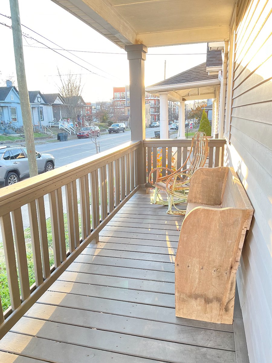 A place to relax and unwind on the front porch--with plenty of parking for you right in front of your house!