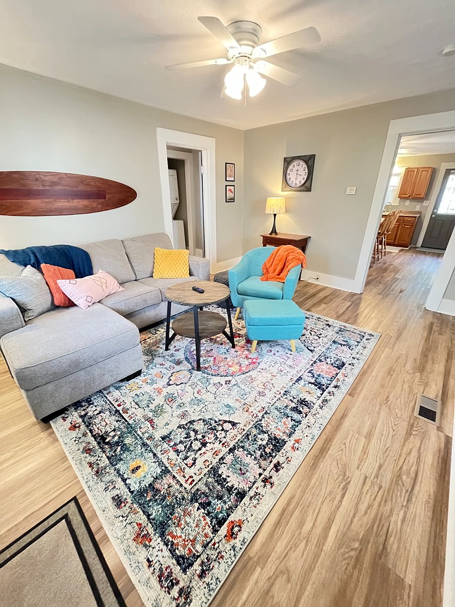 Sparklingly clean living room.