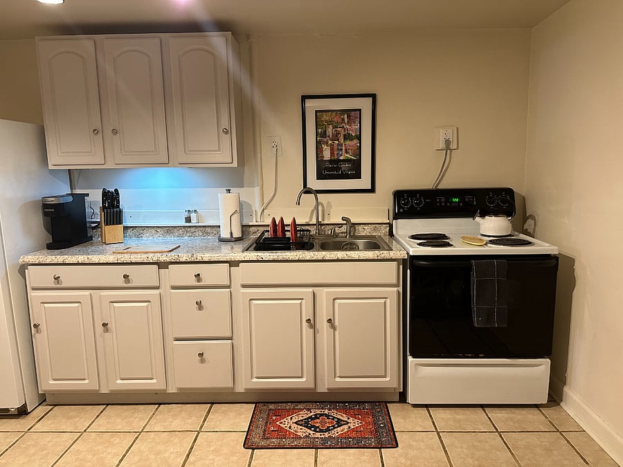 Full sink and stove