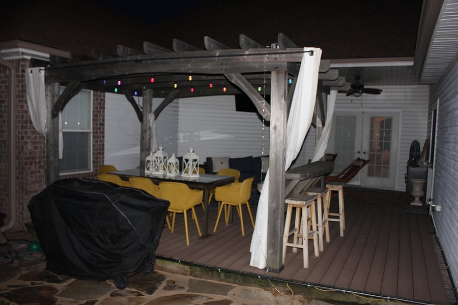 Backyard after dark