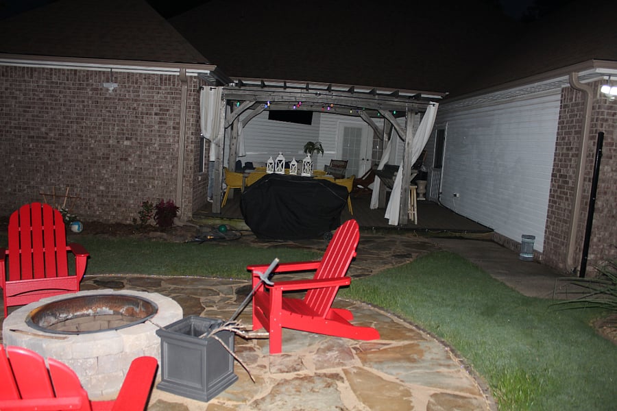 Backyard after dark