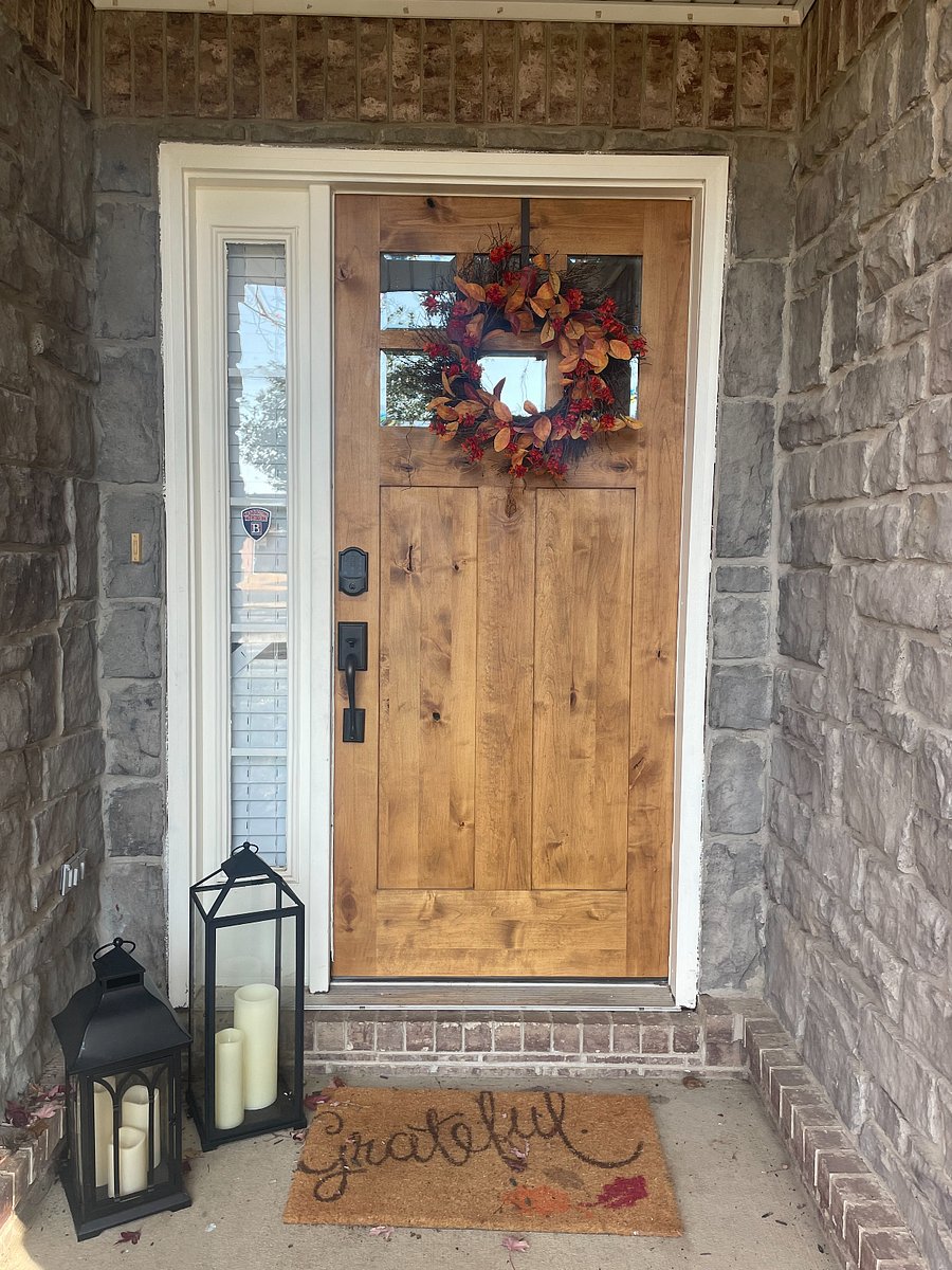 Front door with keypad