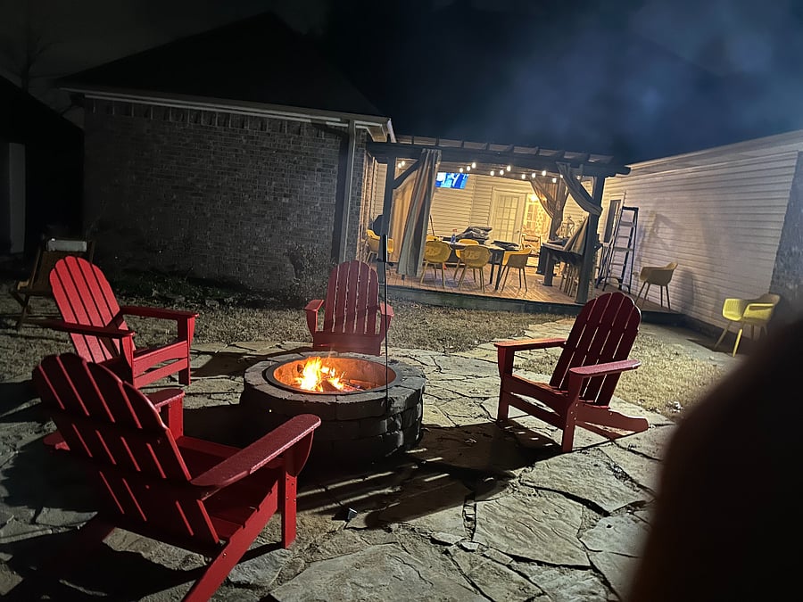 Backyard after dark
