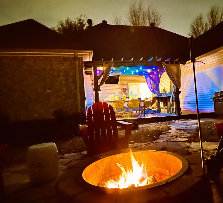 Backyard after dark