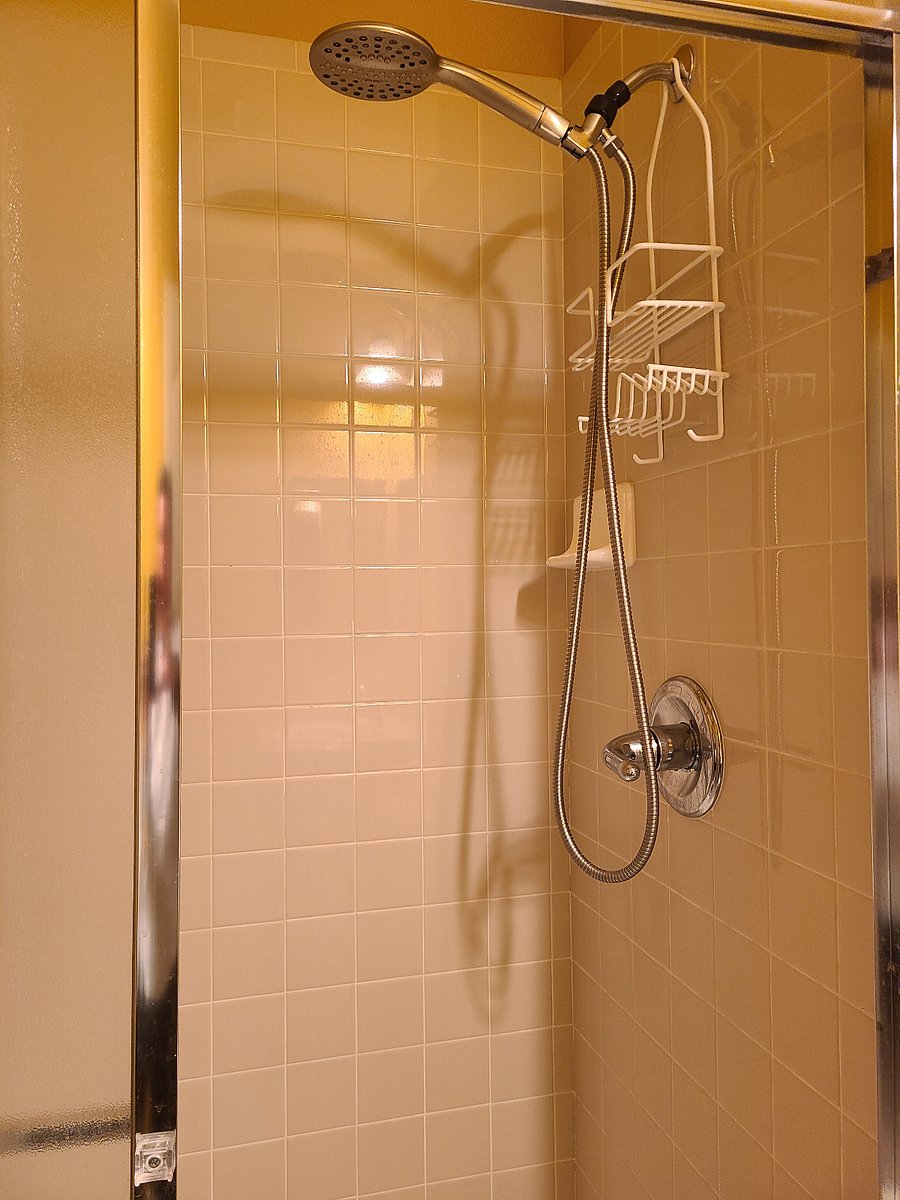 This is the available bedroom's private bathroom.