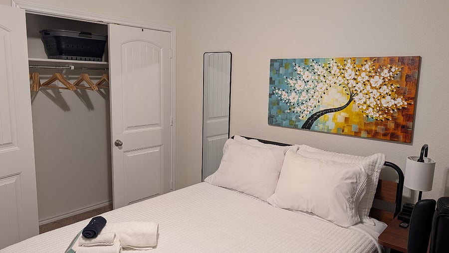 First queen bedroom in the separate upstairs wing