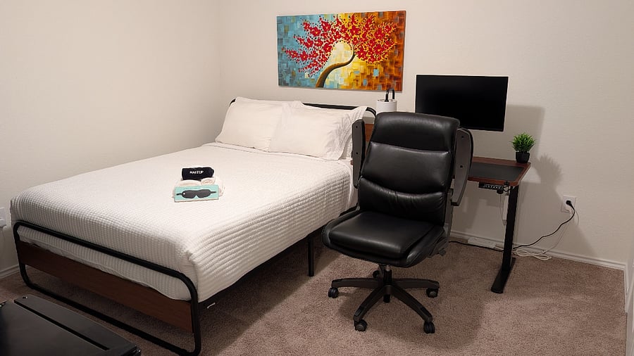 Third queen bedroom in the separate upstairs wing