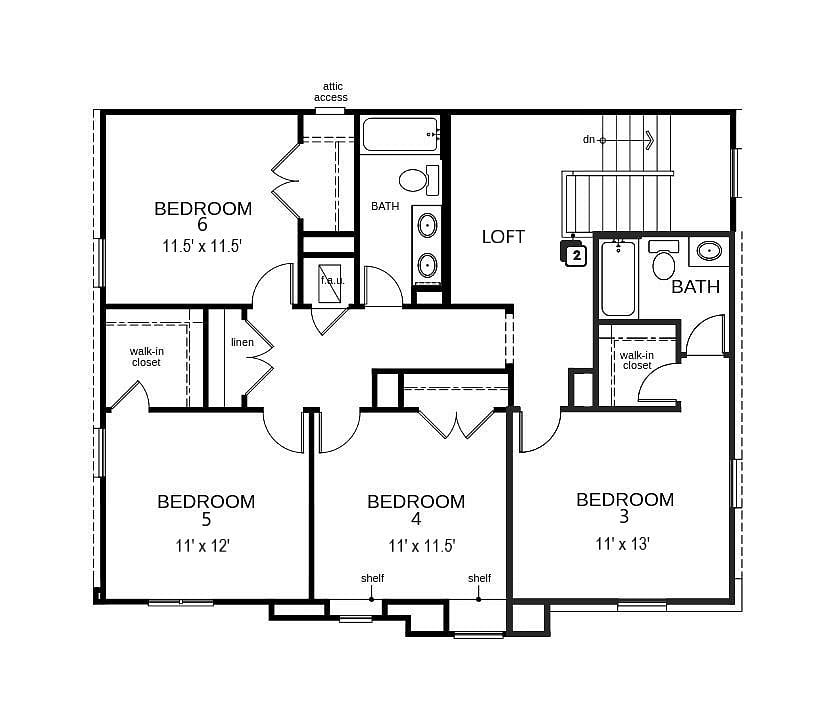 Second-floor layout