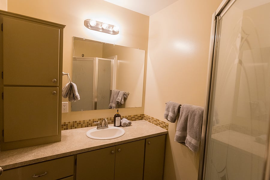 Private bathroom with towels