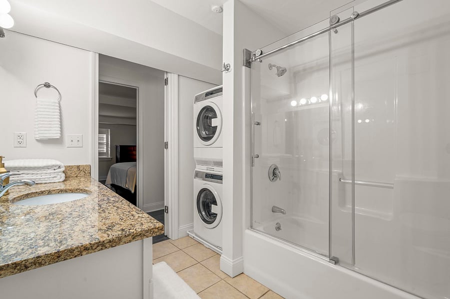 Updated upstairs bathroom with W/D