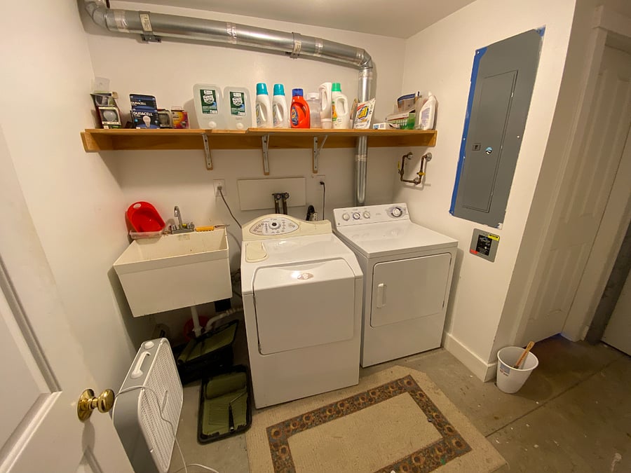 Basement with laundry