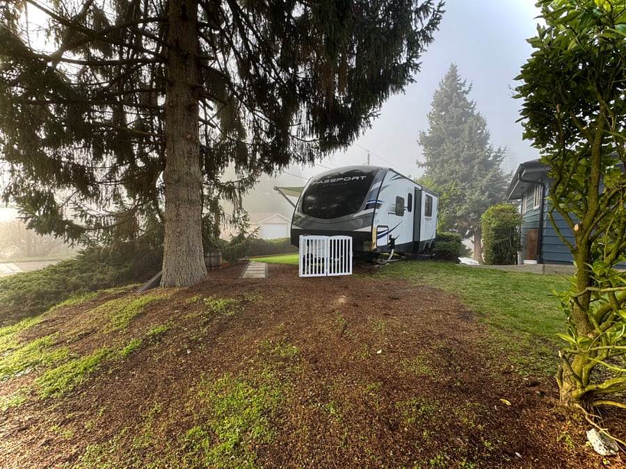 you can park your car in front of the RV