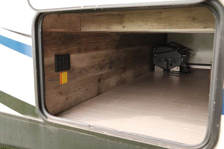 Extra exterior storage for larger items.