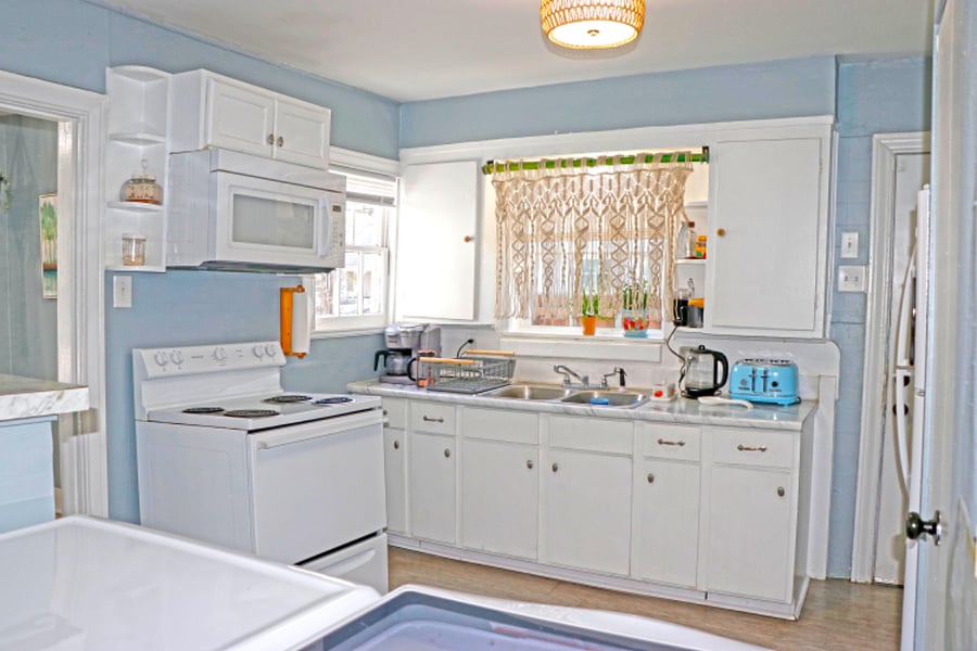 Spacious kitchen for a small house.