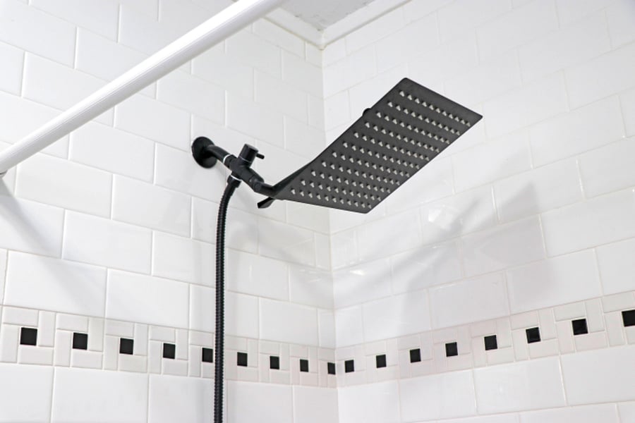 Rainfall showerhead provides a luxurious spa-like experience.