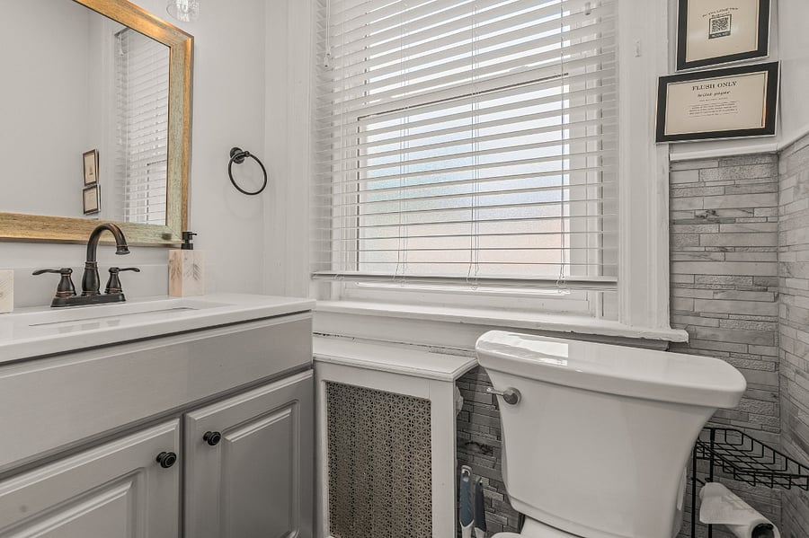 Everything you need for your stay in this central bathroom - liquid soap is in the dispenser
