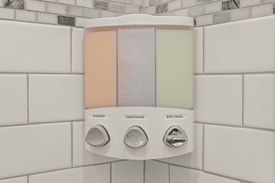 Liquid dispensers are stocked with soap, shampoo, conditioner, and body wash. We also provide rolls and towels (large, medium, and small). 