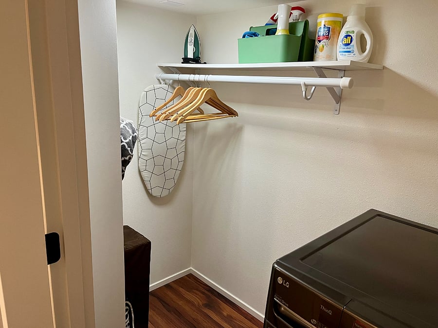 Bedroom closet with washer/dryer unit