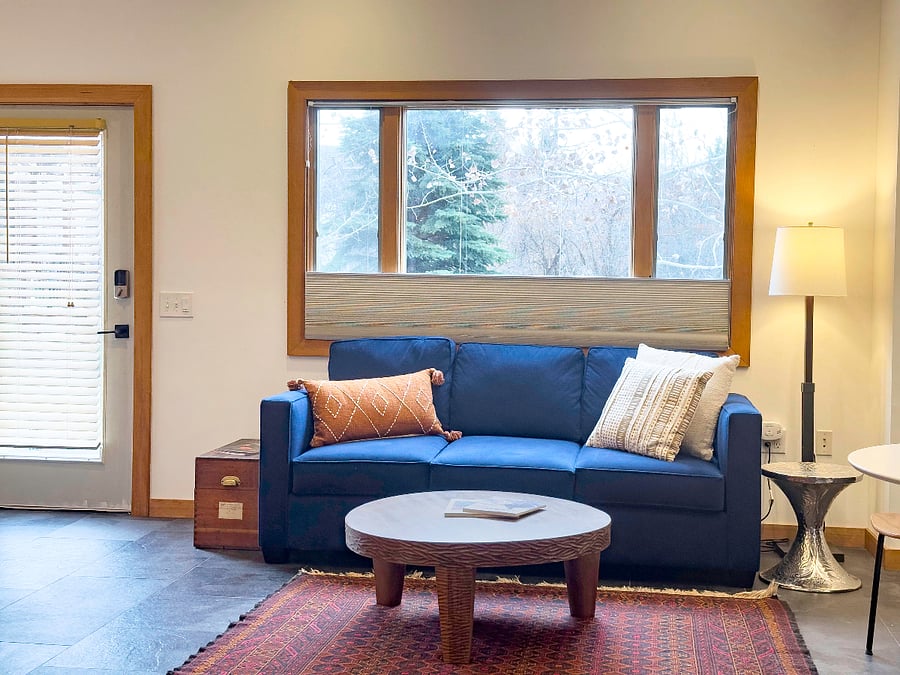 front door and living area

