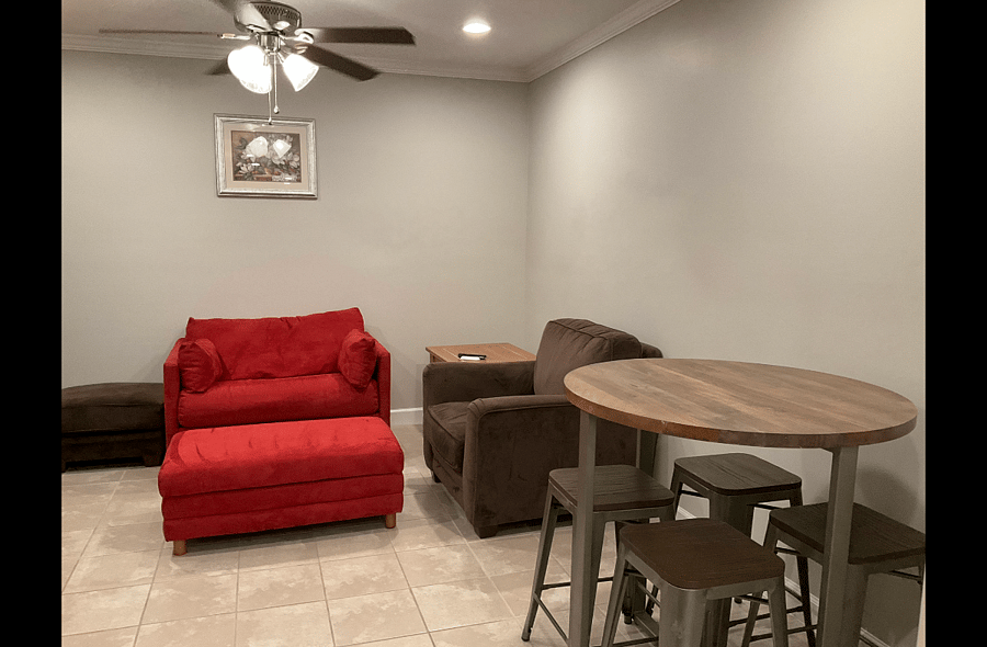 The Living Room has a second dining table.