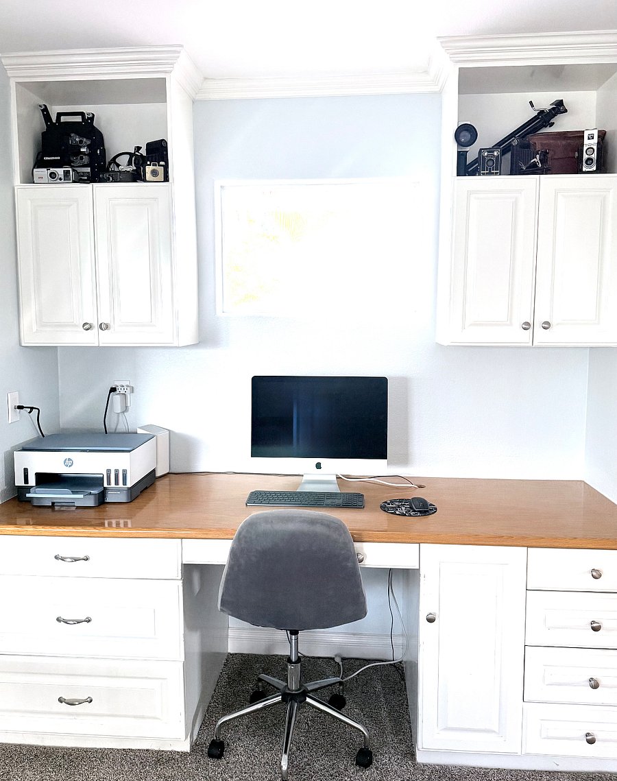 Work space in hallway.