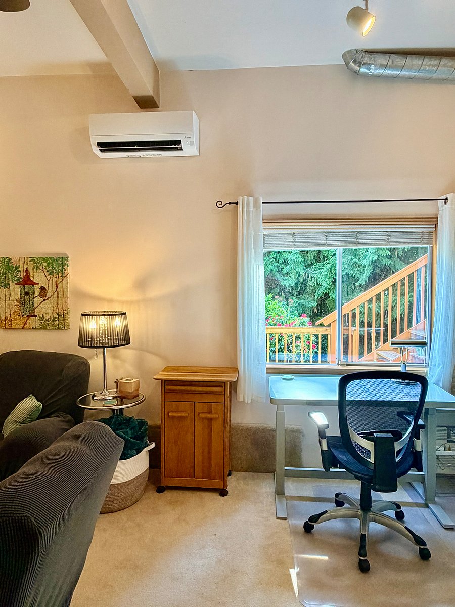 Enjoy personalized, whisper-quiet climate control. We've recently upgraded to a state-of-the-art mini-split system, ensuring your living space is always set to your perfect temperature, year-round.