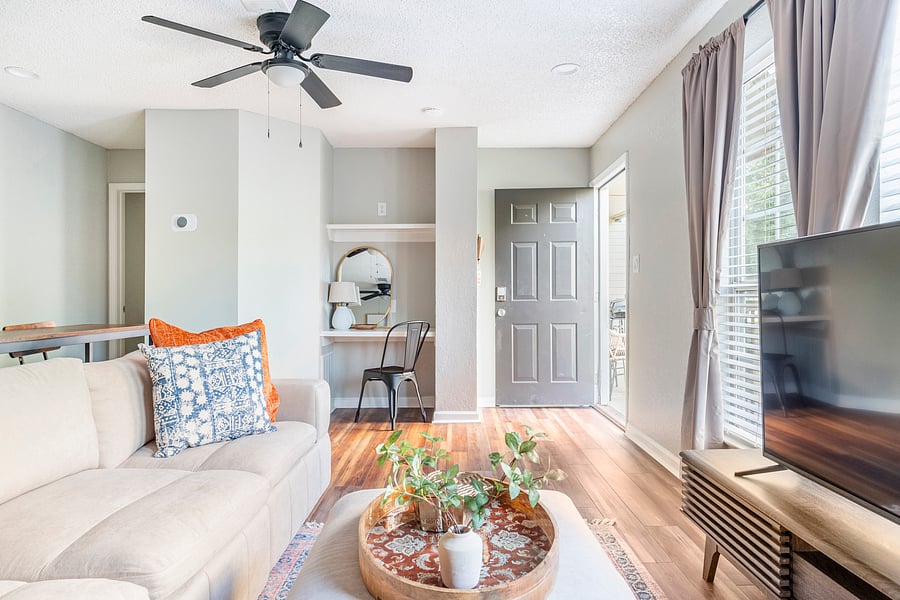 Hang out with everyone in the living/dining area.