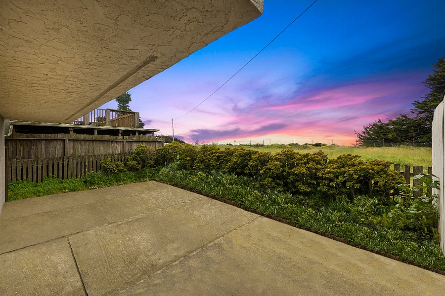 Backyard with ocean views