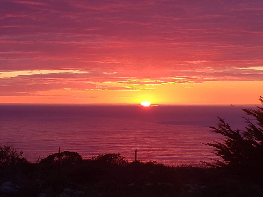 Sunset views from the living room.