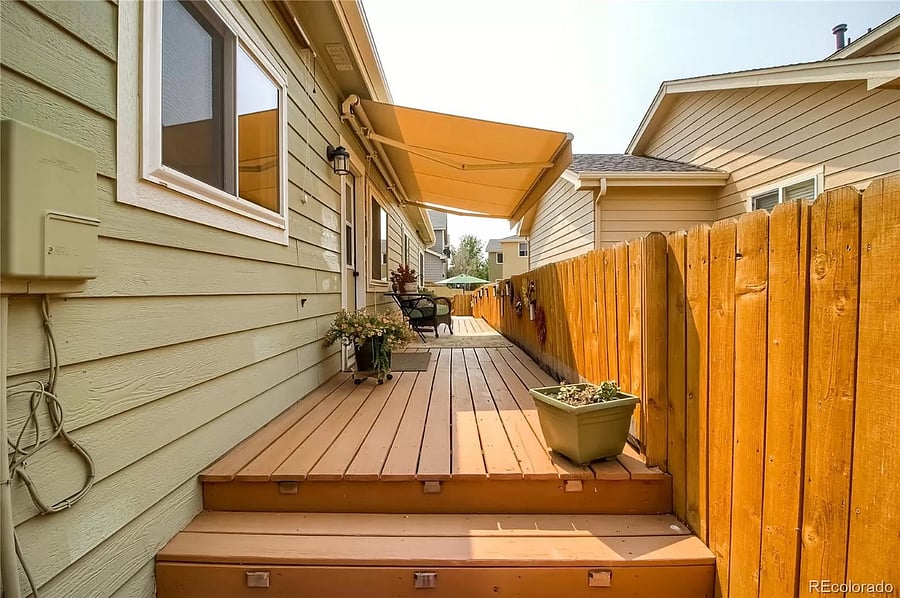 Back porch with awning