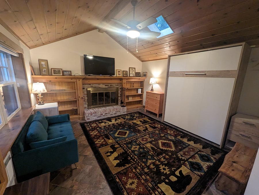 murphy bed can be closed for extra living space