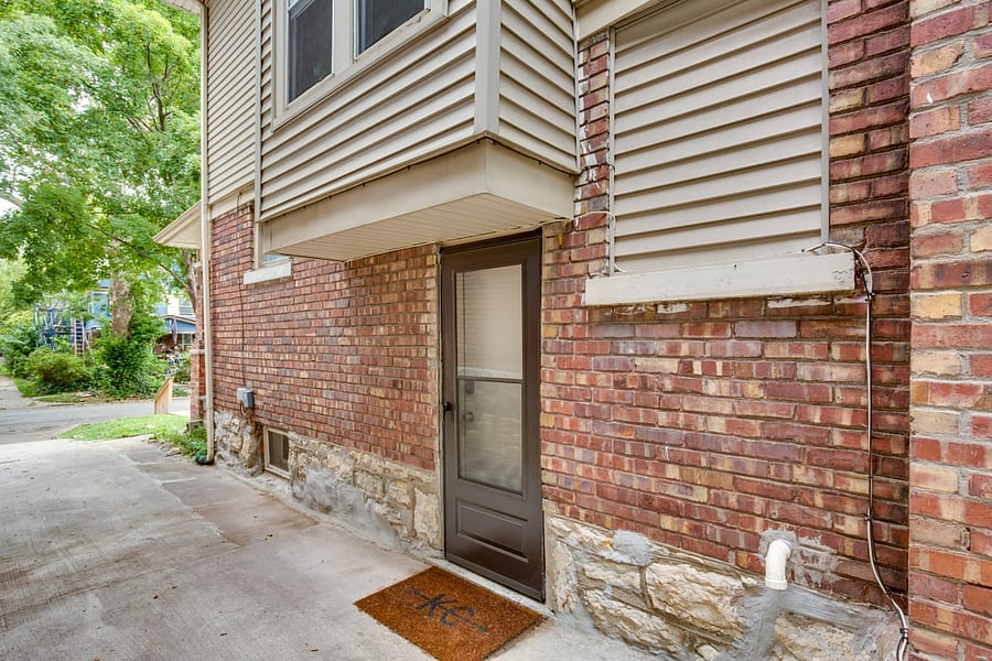 Private entrance to studio on south side of building
