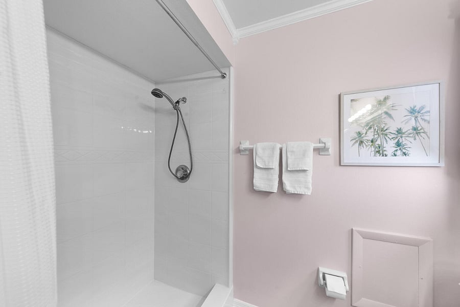 Bath Fitter walk-in shower in master bathroom