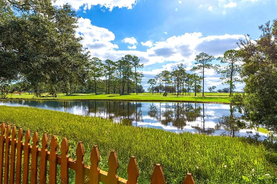 Our lovely view out the back onto the water and golf course