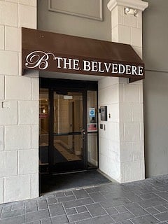 Entrance to the Belvedere from the street.
