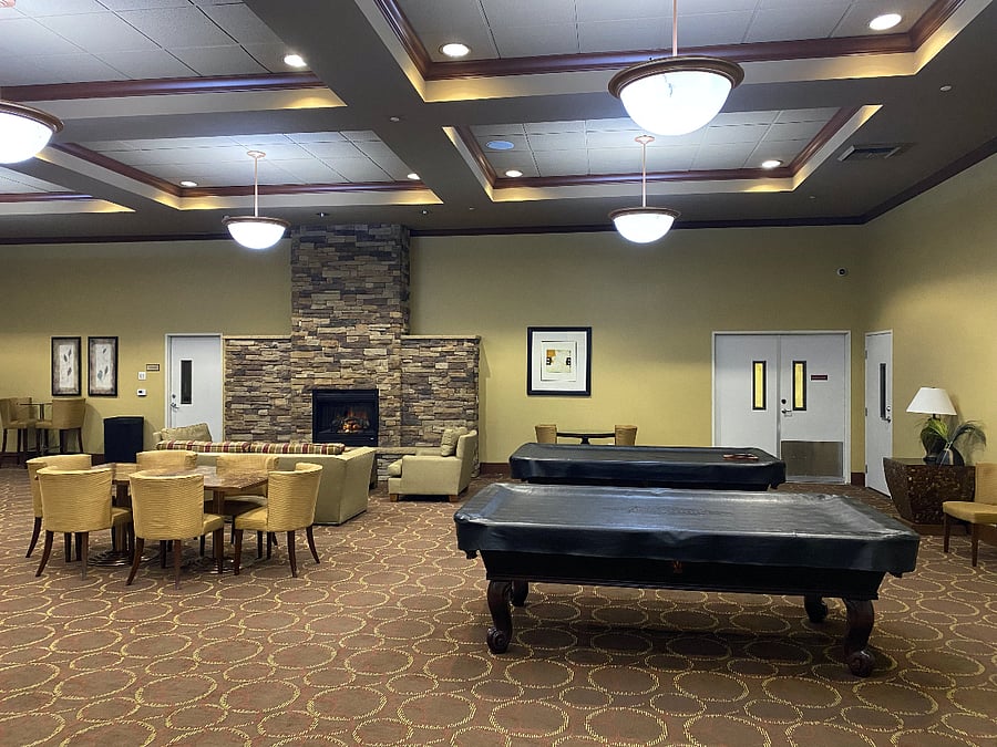 Pool tables in common area