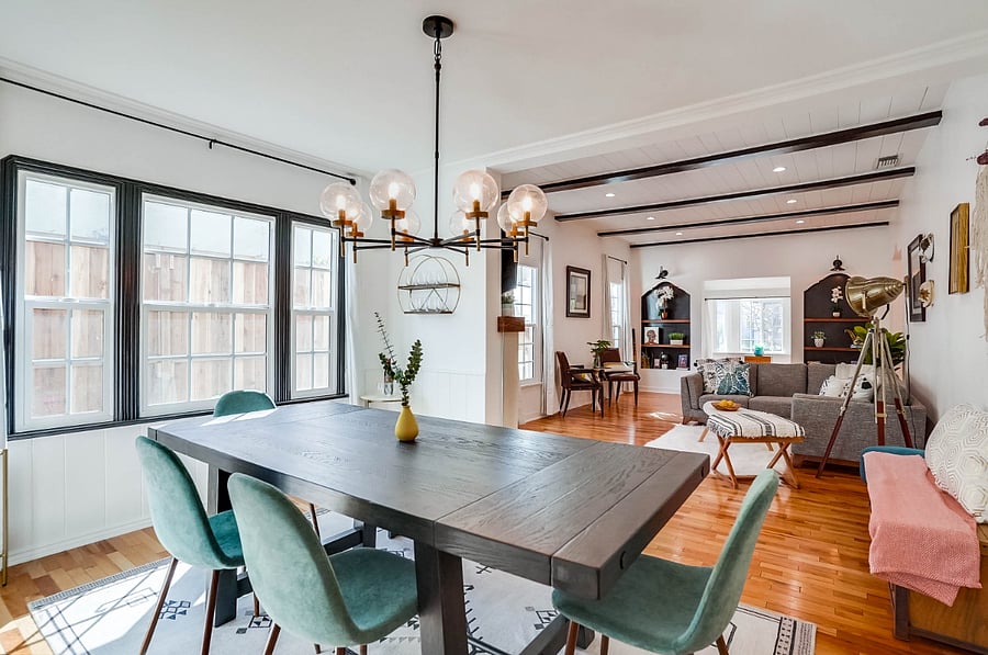 Dining Room and Living Room View