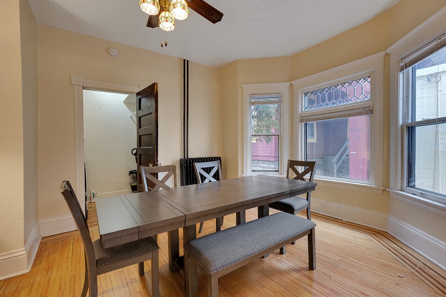 Dining room with 8 foot table