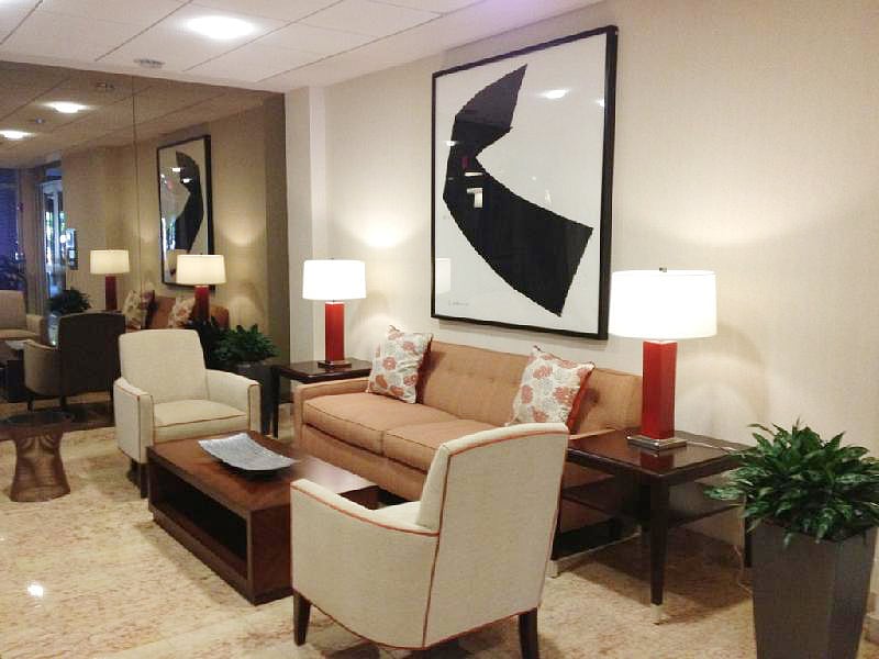 Foyer on the first floor, adjacent to the elevators.