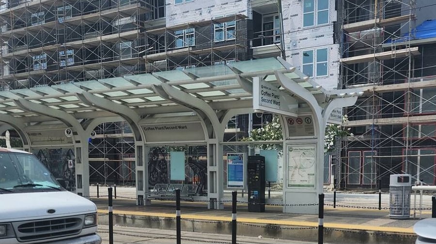 Light Rail stop, 3 blocks away
