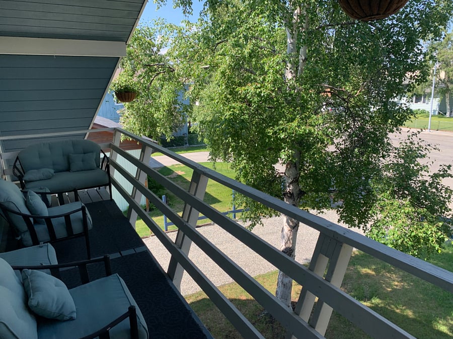 Furnished outdoor balcony