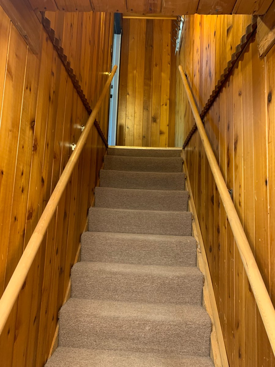 Staircase to lofted Suite