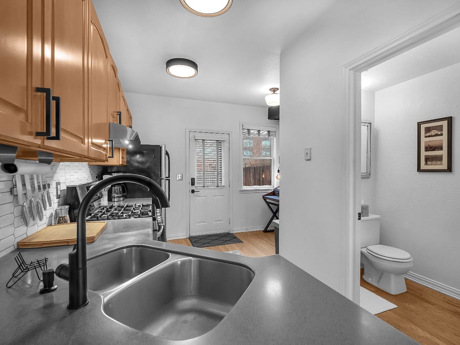 Powder bath off of the kitchen area.