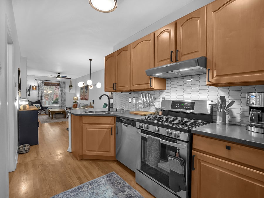 Kitchen has been recently remodeled.