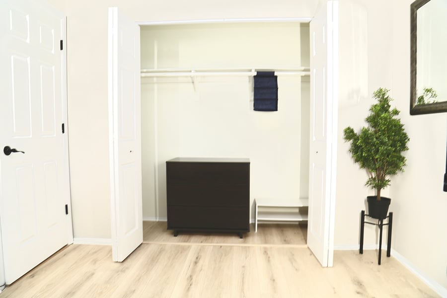 Storage space and dressers for Bedroom #1